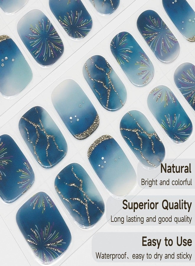 DUKASOU Semi Cured Gel Nail Strips, Stars Shine | 28 pcs Gel Nail Strips Work with Any UV Lamp, Salon Quality UV Nails Stickers, Easy to Apply for Home Nails DIY - Image 3
